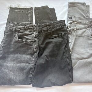 Kut from the Kloth & Exptrss Women's Black and Gray Skinny Jeans 12 Lot of 3